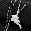 Armenia Map with Cities Pendant Necklace