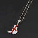 England Map with Flag Pendant Necklace