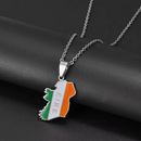 Ireland Map with Flag Pendant Necklace