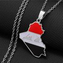 Iraq Map with Flag Pendant Necklace