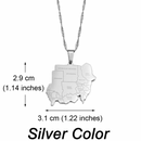 North Sudan Map with Cities Pendant Necklace