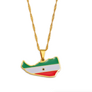 Somaliland Map with Flag Pendant Necklace