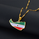 Somaliland Map with Flag Pendant Necklace
