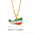 Somaliland Map with Flag Pendant Necklace