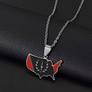 African American Heritage Soulaan Flag USA Map Pendant Necklace