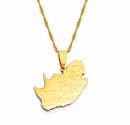 South Africa Map with Cities Pendant Necklace