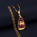 Sri Lanka Map Flag Pendant Necklace
