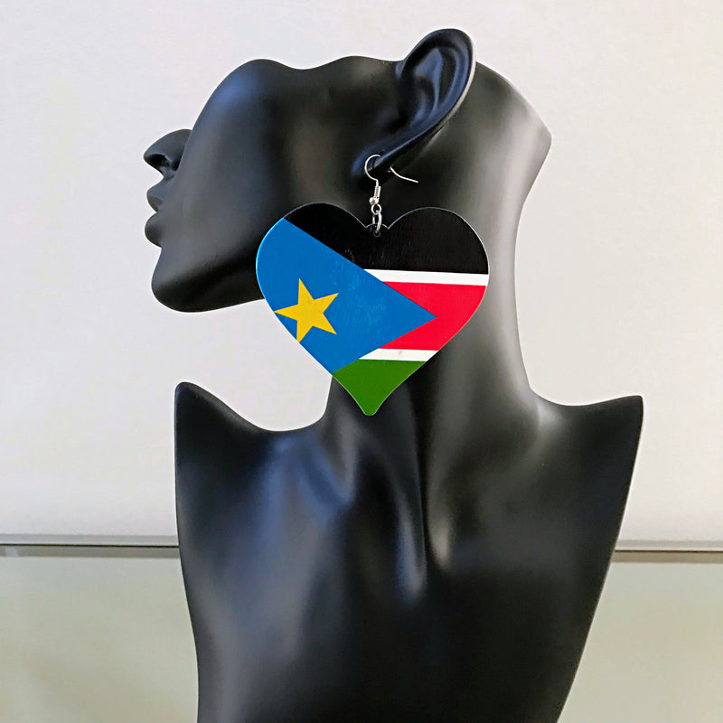South Sudan Flag Drop Earrings