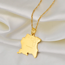 Suriname Map with Cities Pendant Necklace