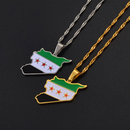 Syria Map with Flag Pendant Necklace