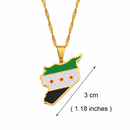 Syria Map with Flag Pendant Necklace