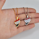 Syria Map with Flag Pendant Necklace