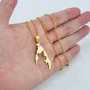 Tamil Eelam Map Pendant Necklace