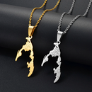 Tamil Eelam Map Pendant Necklace