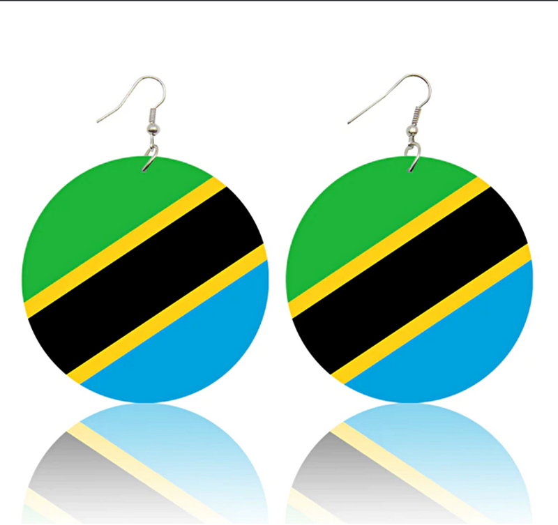 Tanzania flag drop Earrings