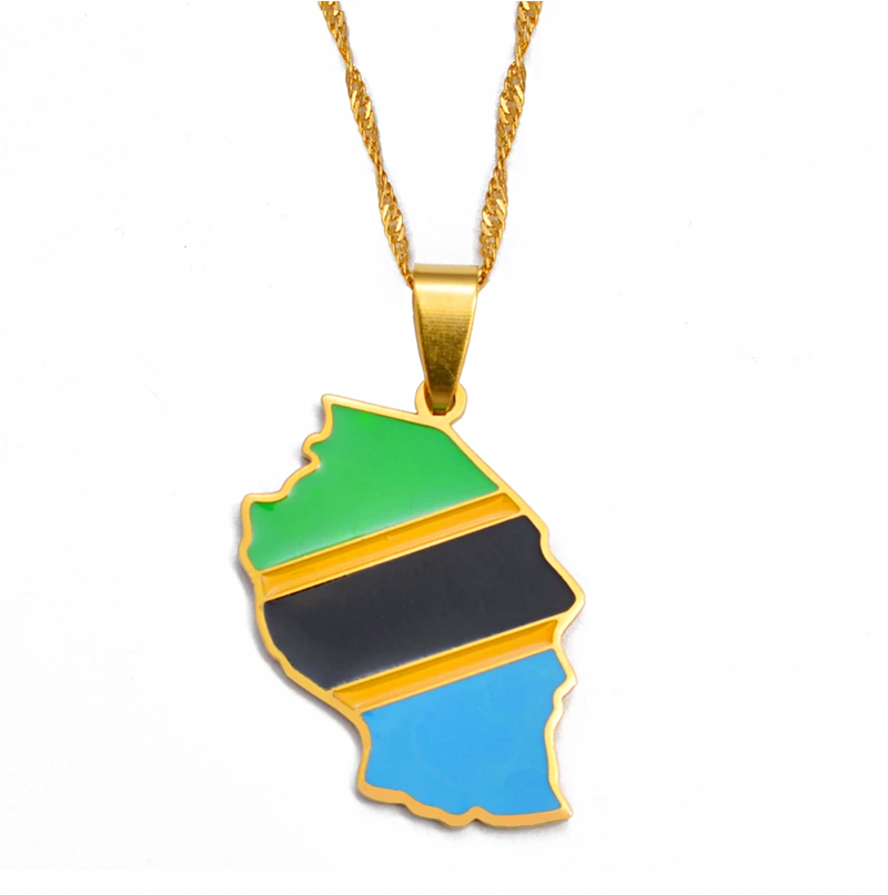 Tanzania map Pendant Necklace