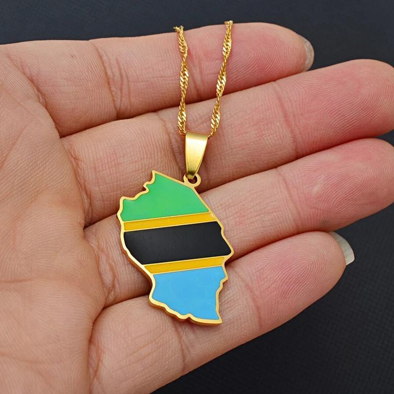 Tanzania map Pendant Necklace