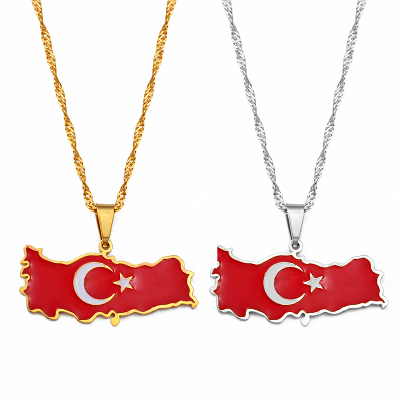Turkey flag Pendant Necklace