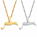 Turks and Caicos Islands Map Pendant Necklace