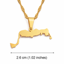 Turks and Caicos Islands Map Pendant Necklace