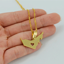 United Arab Emirates Map with Heart Pendant Necklace