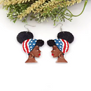 United States Flag Woman Bandana Earrings