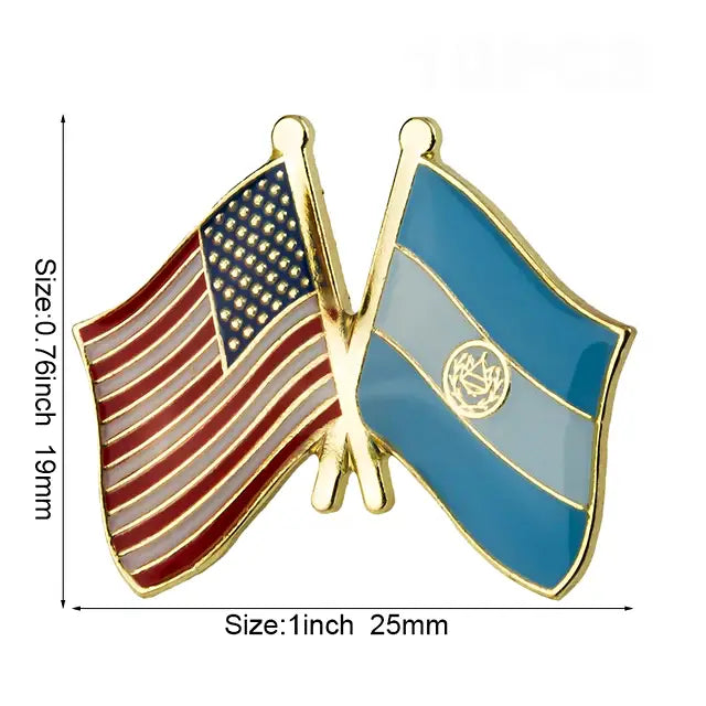 El Salvador & USA Friendship Flag Lapel Pin