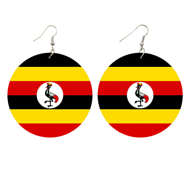 Uganda Flag Drop Earrings