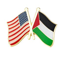 Palestine & USA Friendship Flag Lapel Pin