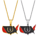 African American Heritage Soulaan Flag USA Map Pendant Necklace