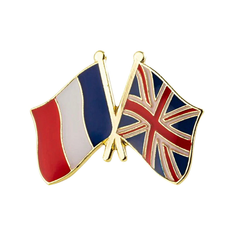 United Kingdom & France Flags Friendship Lapel Pin