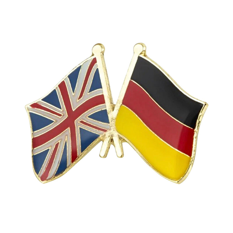 United Kingdom & Germany Flags Friendship Lapel Pin