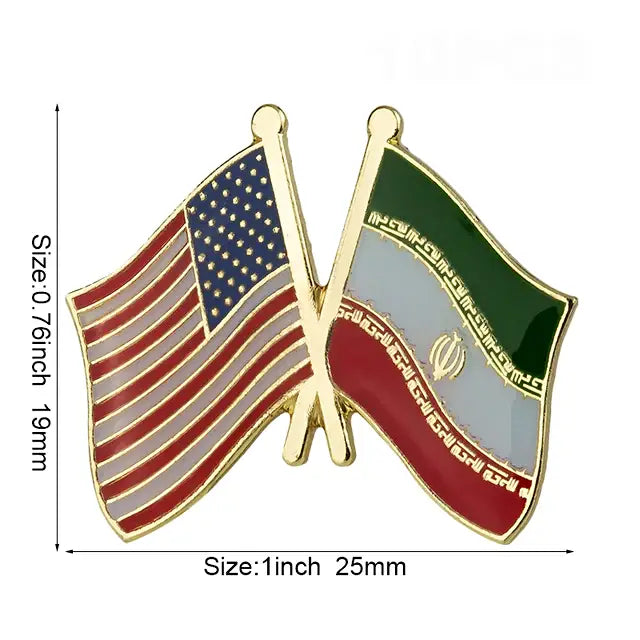 Iran & USA Friendship Flag Lapel Pin