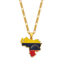 Venezuela Map With flag Pendant Necklace