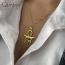 Ankh Cross Pendant with Eye of Horus Necklace