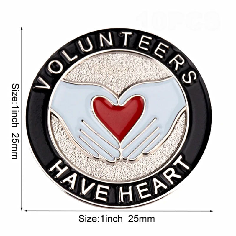 Volunteers have Heart Flag Lapel Pin