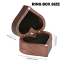 Wooden Heart-Shaped Ring Box