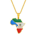 Equatorial Guinea Flag Africa Map Necklace