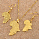 Africa Map Necklace Set with Earrings