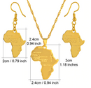 Africa Map Necklace Set with Earrings