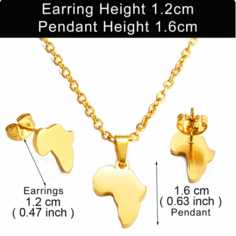 Africa Map Mini Size Jewelry Set