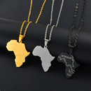Africa Map with Rivers Pendant Necklace