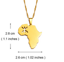 Africa Map with Berber Symbol Pendant Necklace