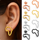 Africa Map Outline Stud Earrings