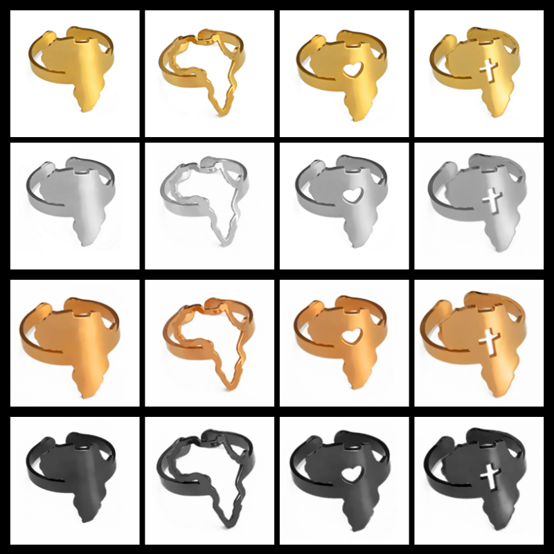 Africa Map Rings
