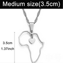 Africa Map Outline Heart Pendant Necklace