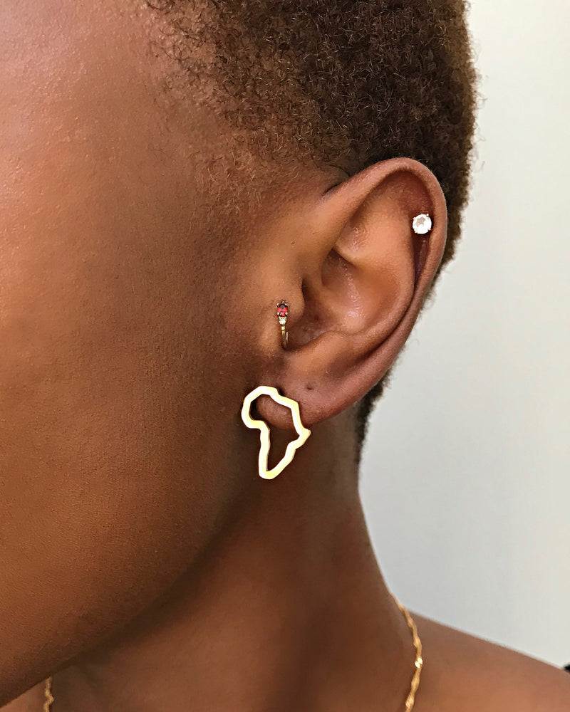 Africa Map Outline Stud Earrings