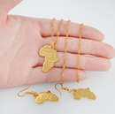 Africa Map Necklace Set with Earrings