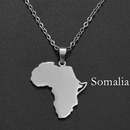 Africa Map with Somalia Map Pendant Necklace