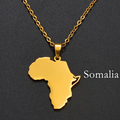 Africa Map with Somalia Map Pendant Necklace
